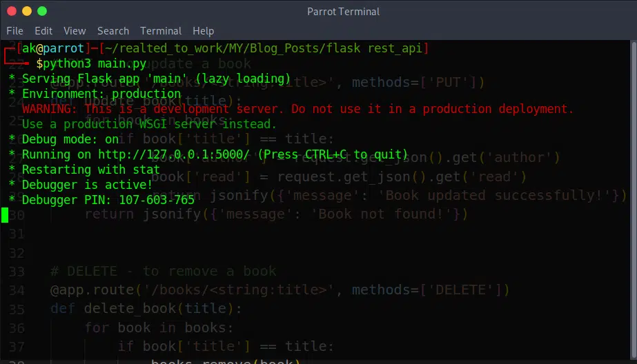 Running Flask Rest APIs