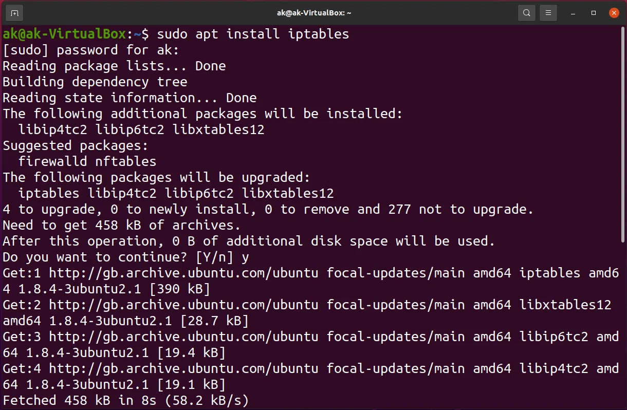 Install iptables in Ubuntu using apt-get Install iptables in Ubuntu using apt-get