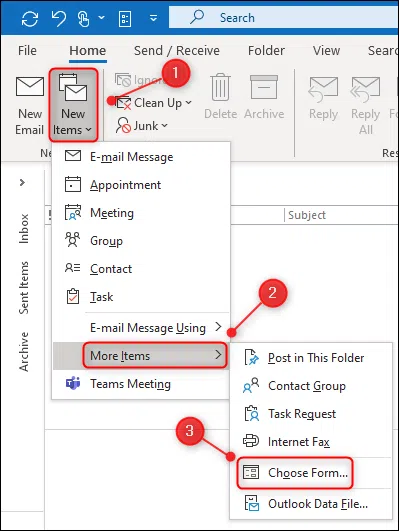 Outlook's Built-in Template Options