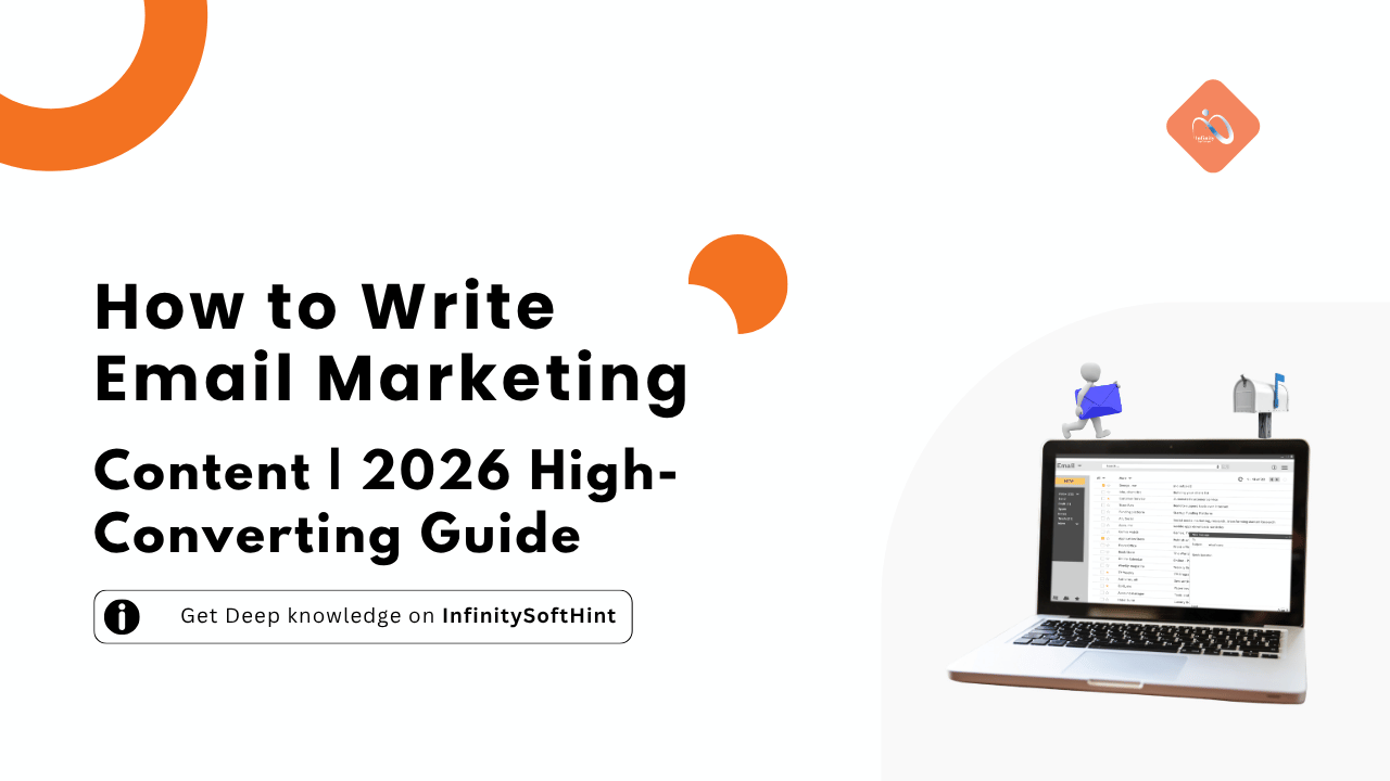 A guide graphic on writing email marketing content in 2026