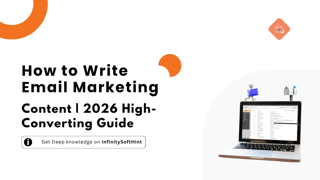 A guide graphic on writing email marketing content in 2026