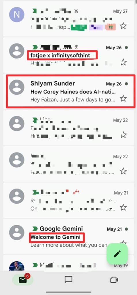 Mobile Gmail inbox showing truncated subject line example and short subject line comparison demonstrating mobile-first email subject line best practices