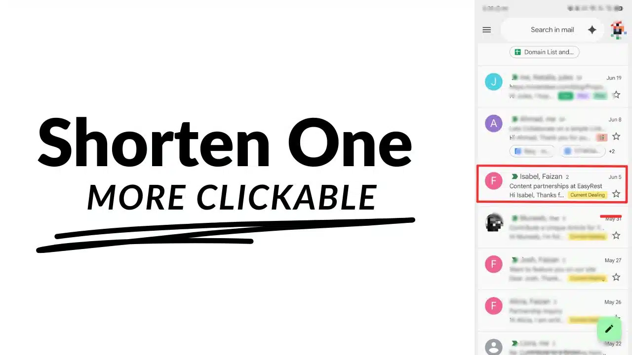 Shorten email subject lines for mobile email success.