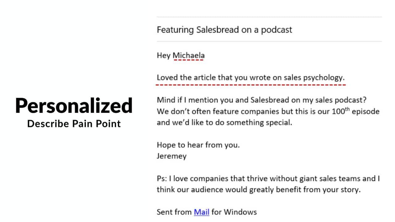 An infographic showing effective email personalization techniques, emphasizing tailored subject lines based on recipient insights and history.