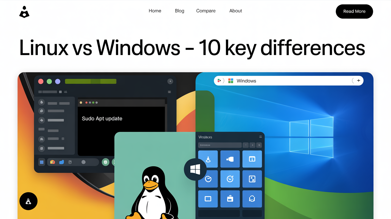 Top 10 Key Differences of Linux and Windows Top 10 Key Differences of Linux and Windows