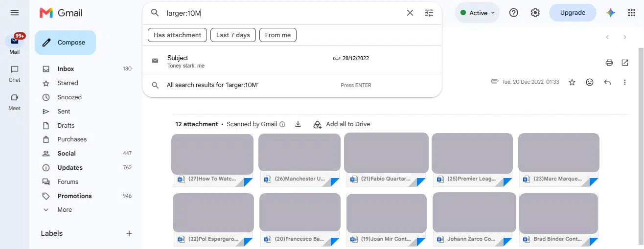 larger: — Gmail Search Operator Using larger:10M gmail search opertor that show gmail which size greater than 10MB.