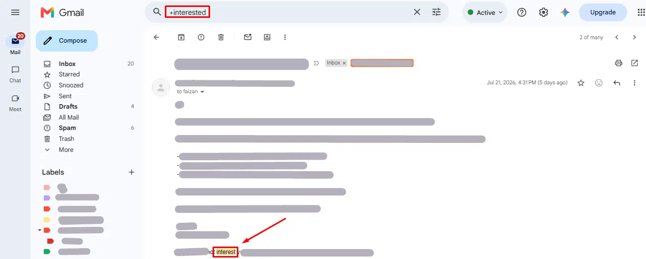 + — Gmail Search Operator An example of using +word search operator that force an exact word match.