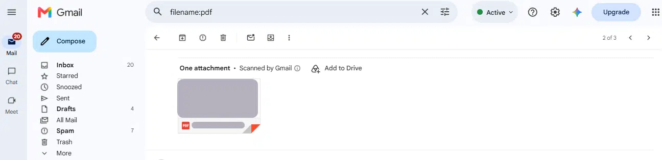 filename: — Gmail Search Operator filename:pdf operator show emails that attached pdf file in their conversation.