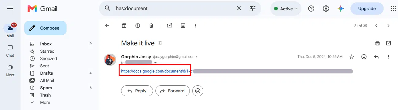 has:document — Gmail Search Operator Using has:document operator which show emails that has documents in it.