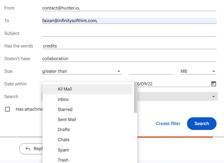 Choosing automated actions like Skip the Inbox and Apply label for Gmail filter